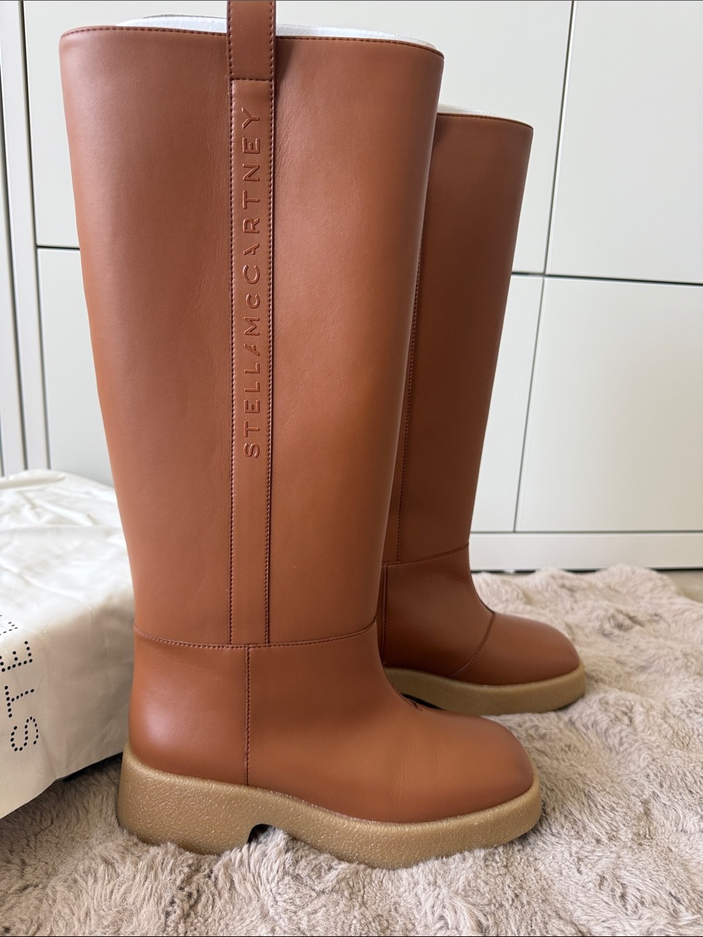 Stella McCartney Chestnut Brown Platform Over-the-Knee Boots